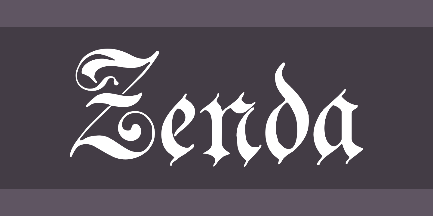 Beispiel einer Zenda Regular-Schriftart